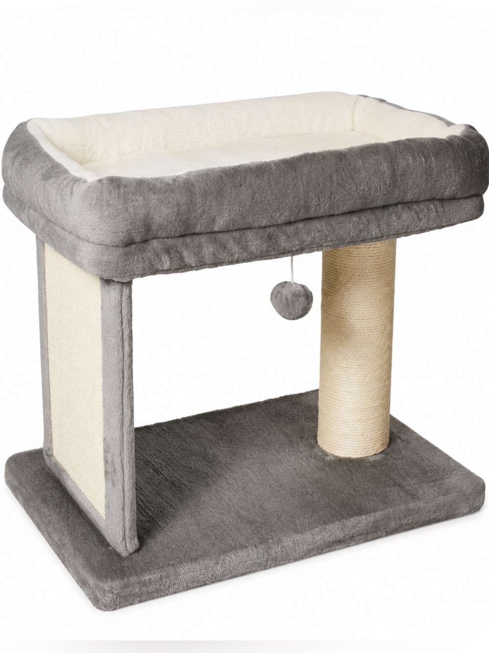 NWT Frisco 21” Cat Tree Plush Gray and Cream Cat Perch with Scratching Post